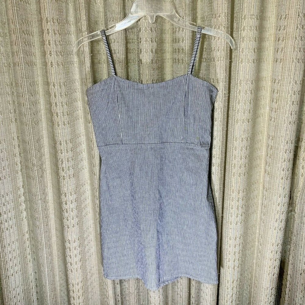 Brandy Melville Spaghetti Strap Karla Pinstripe Mini Dress Size 48 Made in Italy